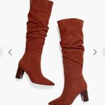 JustFab Fiona Slouched Heeled Boot Luggage casual classic comfy fall winter stylish Photo 0