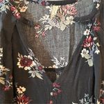 Free People Women's S Black Floral Swing Tunic Dress Long Sleeve Casual- FLAWED Photo 8