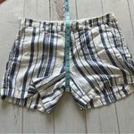 Old Navy  Blue Striped Linen Rayon Chino Short Women's Size 6 s Preppy Beachwear Photo 7
