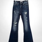 Zenana Outfitters 1085  Blue Flare Leg Jeans Size 26 (26x33) NWOT Distressed Sexy Photo 0