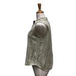 Big Dogs VTG Resortwear 100% Silk Top Sz M Pale Green Button Up Tropical Coastal Photo 5