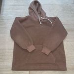 Madewell  Womens Bubble-Sleeve Hoodie Sweatshirt Long Sleeve‎ Brown Size Small Photo 2