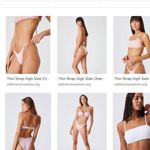 Cotton On thin strap high waisted side cheeky bottoms jacquard pink Photo 2