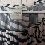 Rebecca Malone  Women’s Black and White Shimmer Stretch 3/4 Sleeve Print Blouse Photo 3