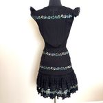 SALONI Pintuck Embroidered Boho Peasant Dress Black Size 0 Photo 4