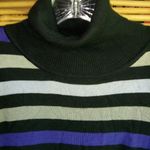 City Silk XL Blue Black Beige Stripe Shirt Photo 2