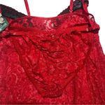 Vintage 90s Cinema Etoile Red Lingerie Floral Mesh Sleep Set Pjs Medium Photo 6