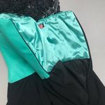 Chi Chi London  Dress Mini Silhouette Lace Mini Short Sleeves Black Teal Size 2 Photo 4