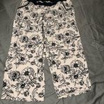 Clinique  Black and Pink Floral Pajama Pants Photo 0