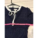 Riley & Rae Dress Medium Navy Lace with White Collar Cottagecore Preppy Photo 6