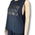 Guru Active Womens Workout Tank Top Shirt Athletic Sleeveless Black Gold Medium Photo 5