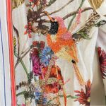 Aratta Silent Journey Embroidered Floral Shirt Kimono Size XL Green Size L Photo 6