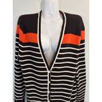 Ralph Lauren Lauren Striped Cardigan Sweater Brown Orange White Women's Large Photo 2
