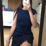 Lulus Romance Language Navy Blue Backless Lace Dress Photo 4