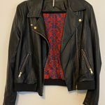 Free People Black Leather Jacket Photo 0