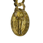 Vintage Gold Chain Belt Necklace Enamel Medallion Heavy 94g Statement Photo 2