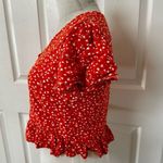 Harper burnt orange floral short sleeved V neck crop top Photo 4