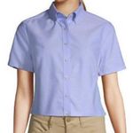 Short Sleeve Blue Oxford Dress Shirt Size M Photo 1