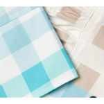 Ming Wang Top Womens 2XL Tan Blue Check Gingham Poplin 100% Cotton Tunic Ruffle Photo 2