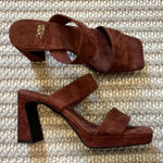 Jeffrey Campbell  Danity Platform Slide Sandal in Rust Suede Photo 0