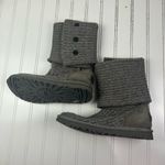 UGG  Gray Classic Cardy Knit Sweater Boots Women’s Sz 6 Photo 3