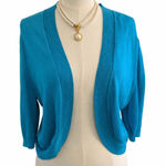 CHAPS  Marine Turquoise Blue Open Front Shrug Sweater XL Photo 0