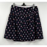 Madewell  Skirt‎ Womens Size 0 Silk Geometric Print Navy Blue Lined Mini Photo 0