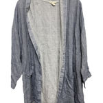 Eileen Fisher Chambray Organic Cotton Crinkle Gauze Kimono Sheer Coat One Size Photo 0