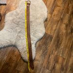 Leather Woven Wide Belt With Leather Buckle Size Medium 2" Width Brown Photo 3