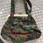 Vintage Oriental Brocade Evening Bag Small Purse EUC Black Photo 8