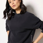 Varley  Eton Sweat Peached Sweatshirt Mock Neck Zipper Detail Black XSmall Photo 0