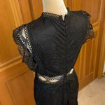 NWT, Lavishly Paris Women’s Sexy Scallop Mesh Ruffle Hem Detailed Dress. Black Size M Photo 8