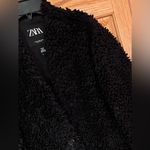 ZARA Soft Fleece Faux Fur Shearling Teddy Oversized One-Button Coat Jacket Sz XS Photo 9