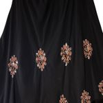 VTG Pink Apple Y2K Double Gauze Skirt Women SZ L Black W/ Sequin Embroidery Boho Size L Photo 2