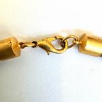 Gold Tone Herringbone Snake Chain Necklace w/ Sculptural Slide Pendant Photo 7