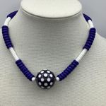 Hallmark Vintage 90s Funky Black White Dots Charm Blue White Gold Tone  Choker Photo 1