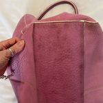 Levenger leather handbag satchel lavender with white piping clean inside EUC Purple Photo 13