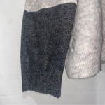 Como vintage Colorblock Cable Knit Turtleneck Sweater Oyster Charcoal Gray XL Photo 6