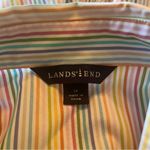 Lands' End Lands’ End Rainbow Striped Button-down Blouse 14 Photo 5