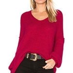 Free People All Mine Slouchy Alpaca Blend Sweater Raspberry Pink Large Oversized Photo 0