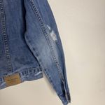 Abercrombie & Fitch Jacket Womens Small Blue Denim Distressed Jean Trucker Coat Photo 12