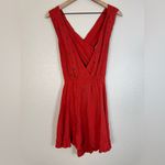 For Love & Lemons  Little Lover Studded Plunge V Neck Mini Dress Red Small Photo 1