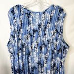 Woman Within  Plus Size 2XP Maxi Dress 26/28 Blue Floral Pleated Sleeveless 1427 Photo 6