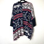 Free People  Pieced With Paisley Tunic Fringe Sweater Top Size M/L Photo 3