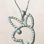 Playboy Silver Bunny Necklace 16 Inches Photo 1