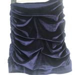 Lulus Lulu’s women’s small mini skirt velvet ruched dark navy deep purple bodycon Photo 5