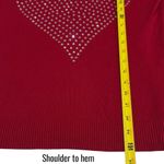 Vila Milano NEW  Cherry Red Crystal Heart Embossed Cozy Long Sleeve Size S Photo 8