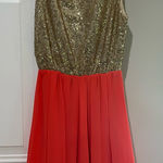 Alythea NWOT party dress. Gold sequins with peace bottom. Never worn and has been in bag Photo 0