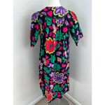 Women's Vintage Kelly Reed Multicolor Whacky Artsy Whimsical House Dress Small Photo 3