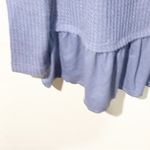 Koolaburra by Ugg  Size XS Peplum Shirt Blue Sand Wash Pull Over Top Waffle Knit Photo 2